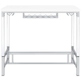 Norcrest 47-inch Acrylic Leg Bar Table White High Gloss