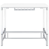 Norcrest 47-inch Acrylic Leg Bar Table White High Gloss