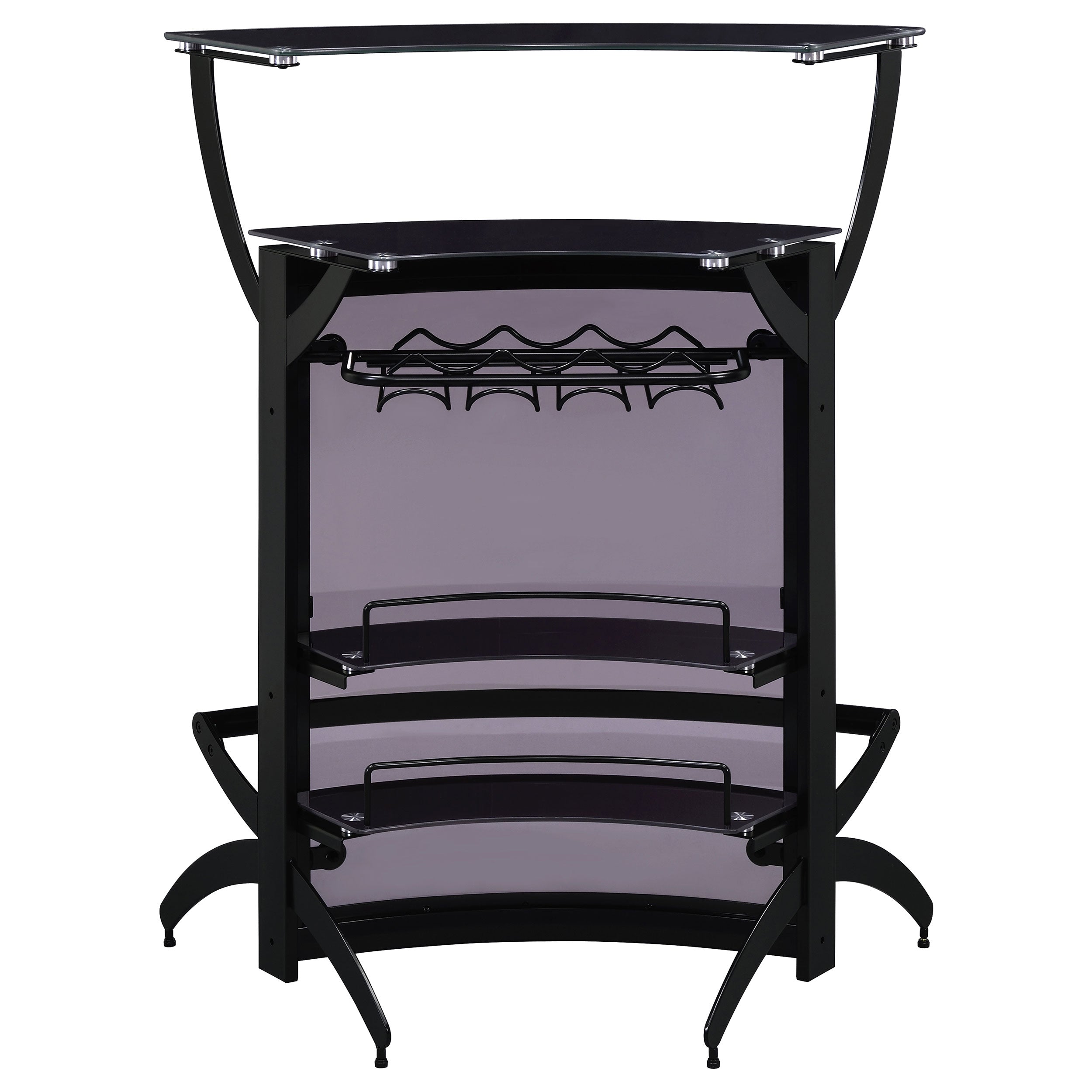 Dallas 2-shelf Curved Freestanding Home Bar Cabinet