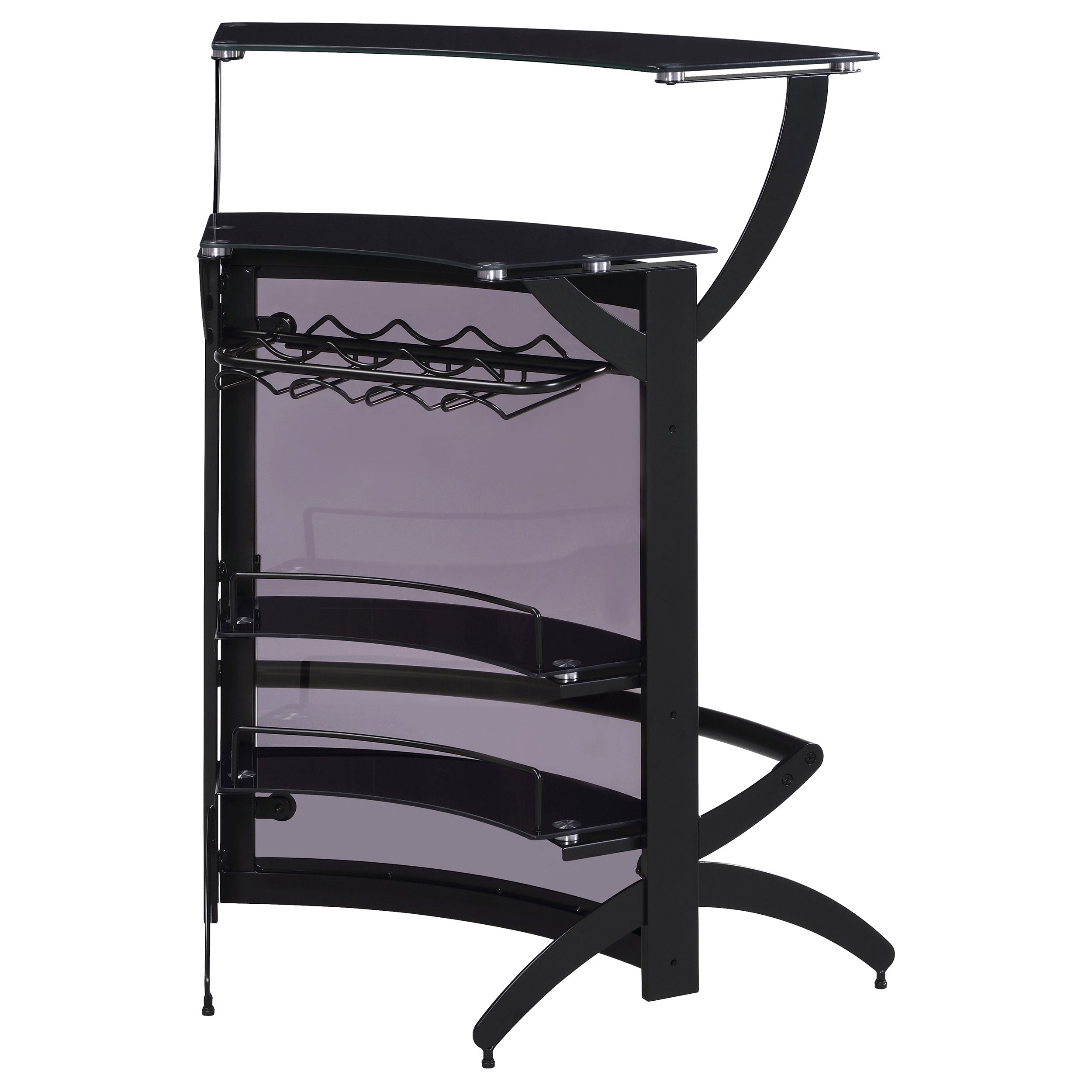 Dallas 2-shelf Curved Freestanding Home Bar Cabinet