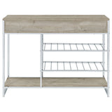Melrose 2-drawer Home Bar Storage with Wine Rack Grey