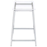 Jovani Acrylic Backless Counter Stool Chrome (Set of 2)