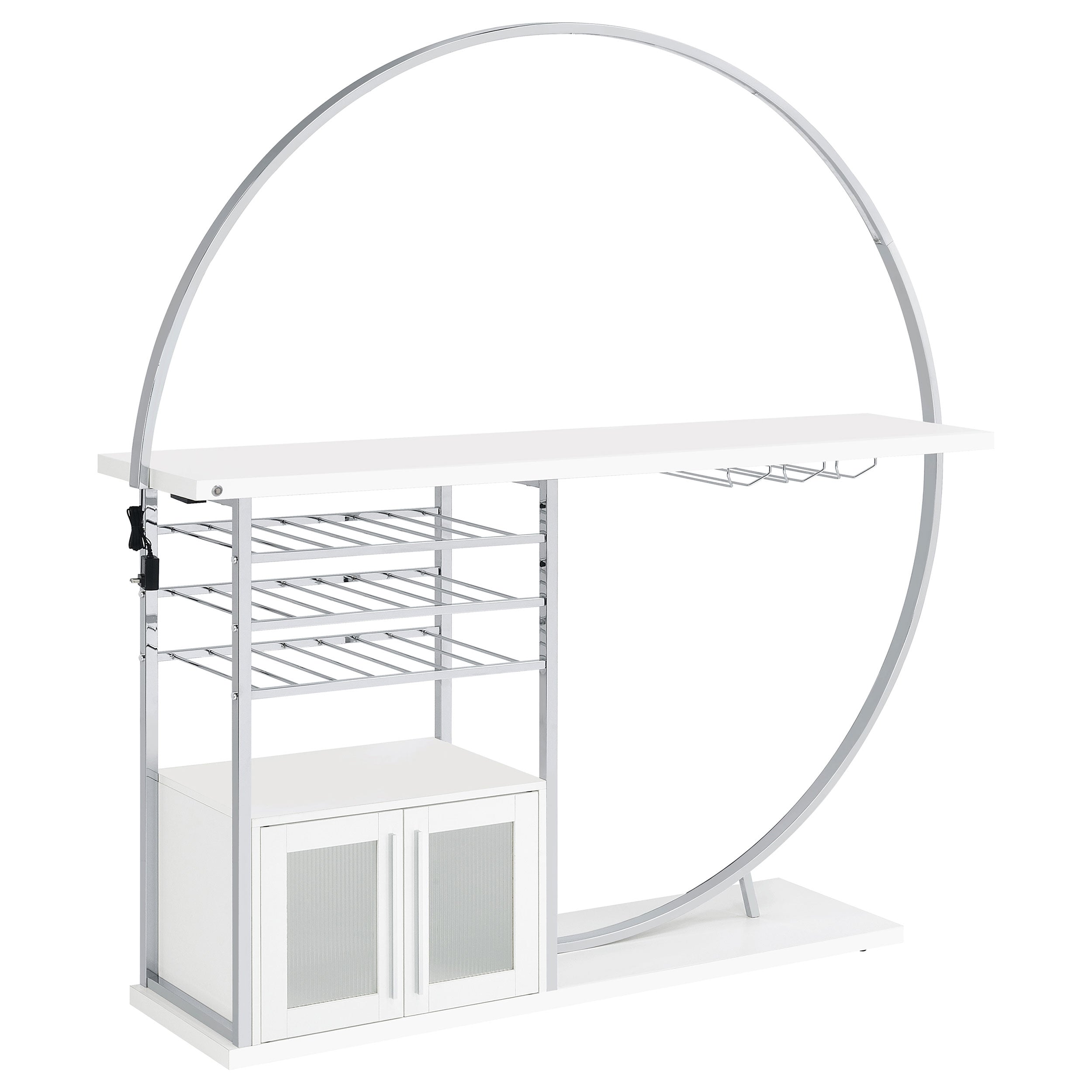 Risley 2-door Circular LED Wine Cabinet High Gloss