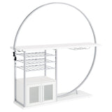 Risley 2-door Circular LED Wine Cabinet High Gloss