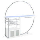 Risley 2-door Circular LED Wine Cabinet High Gloss