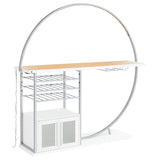 Risley 2-door Circular LED Wine Cabinet High Gloss