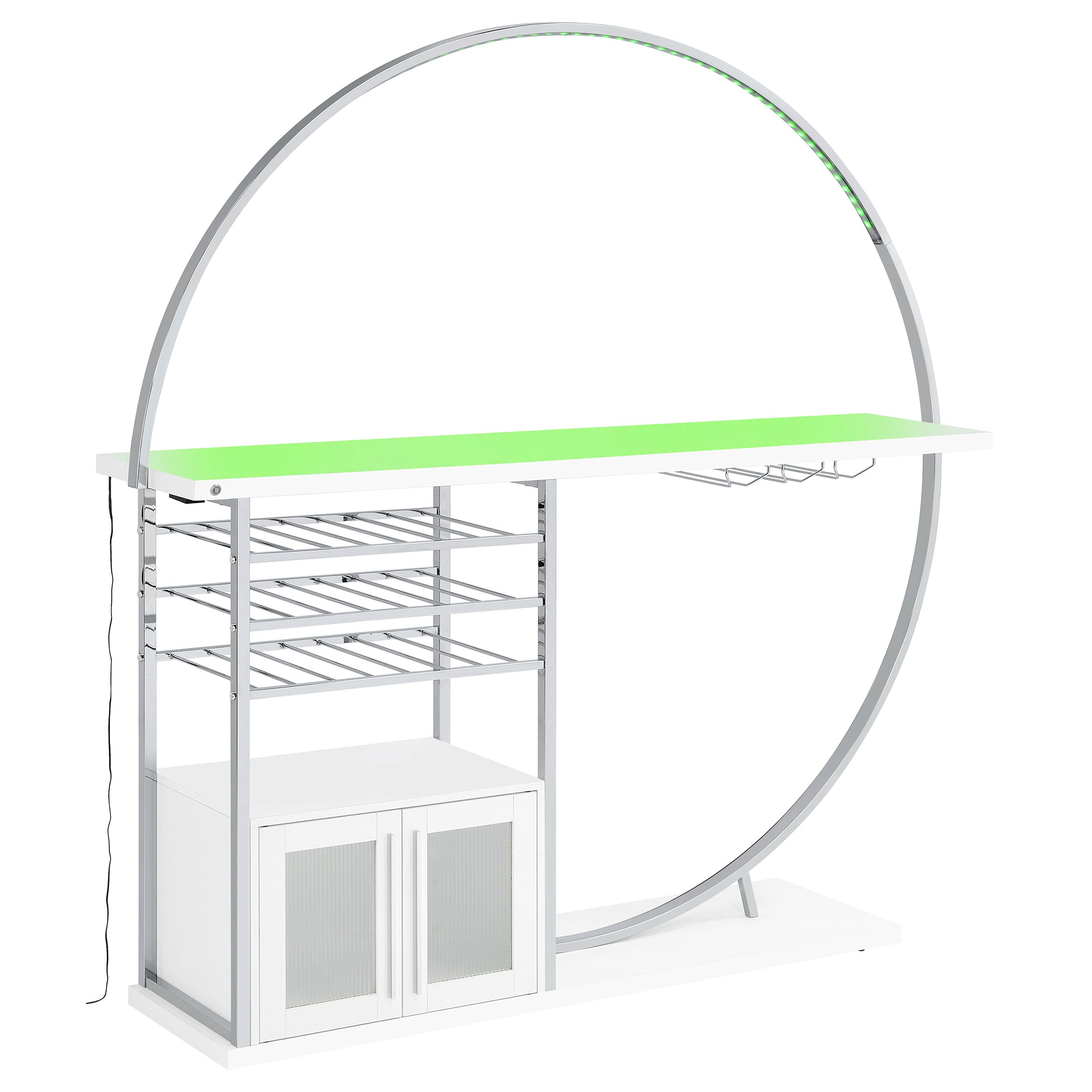 Risley 2-door Circular LED Wine Cabinet High Gloss