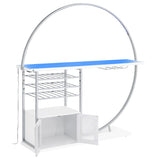 Risley 2-door Circular LED Wine Cabinet High Gloss