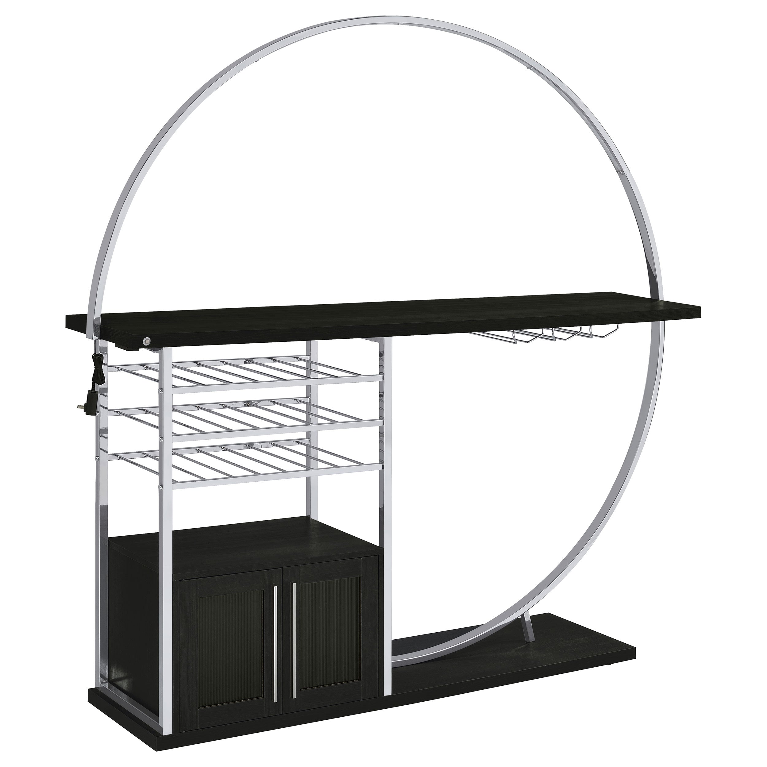 Risley 2-door Circular LED Wine Cabinet High Gloss