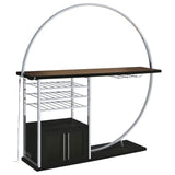 Risley 2-door Circular LED Wine Cabinet High Gloss