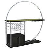 Risley 2-door Circular LED Wine Cabinet High Gloss
