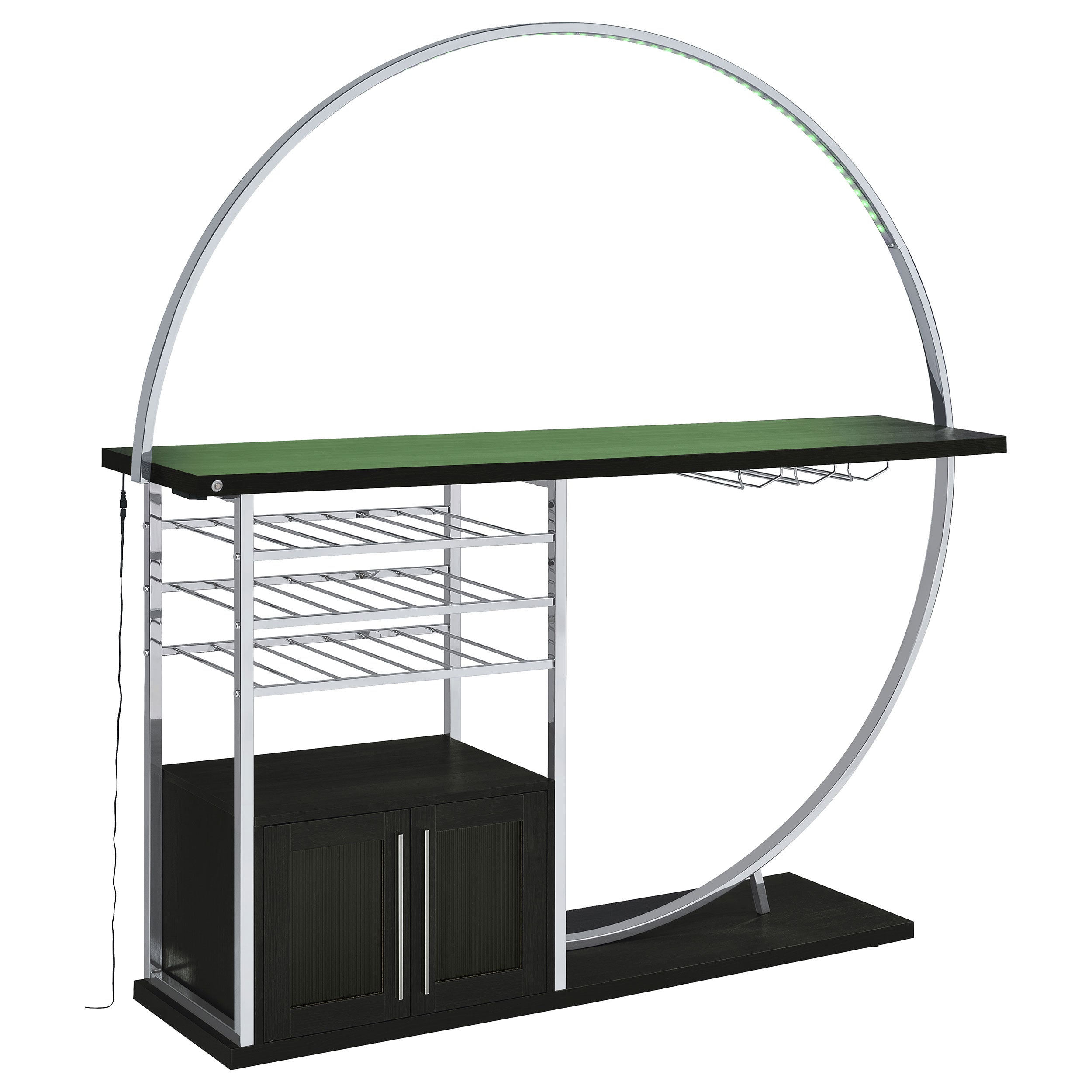 Risley 2-door Circular LED Wine Cabinet High Gloss
