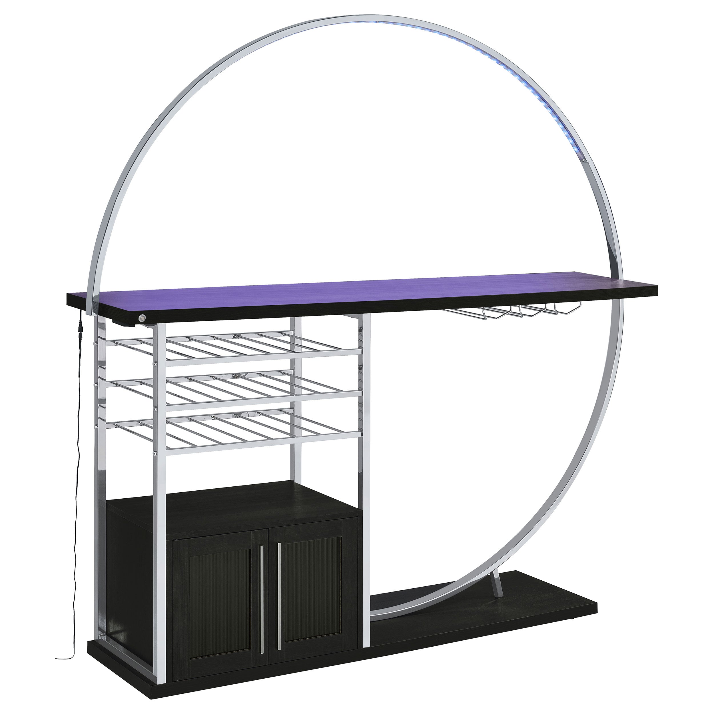 Risley 2-door Circular LED Wine Cabinet High Gloss