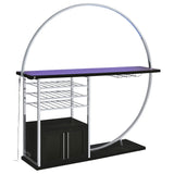 Risley 2-door Circular LED Wine Cabinet High Gloss
