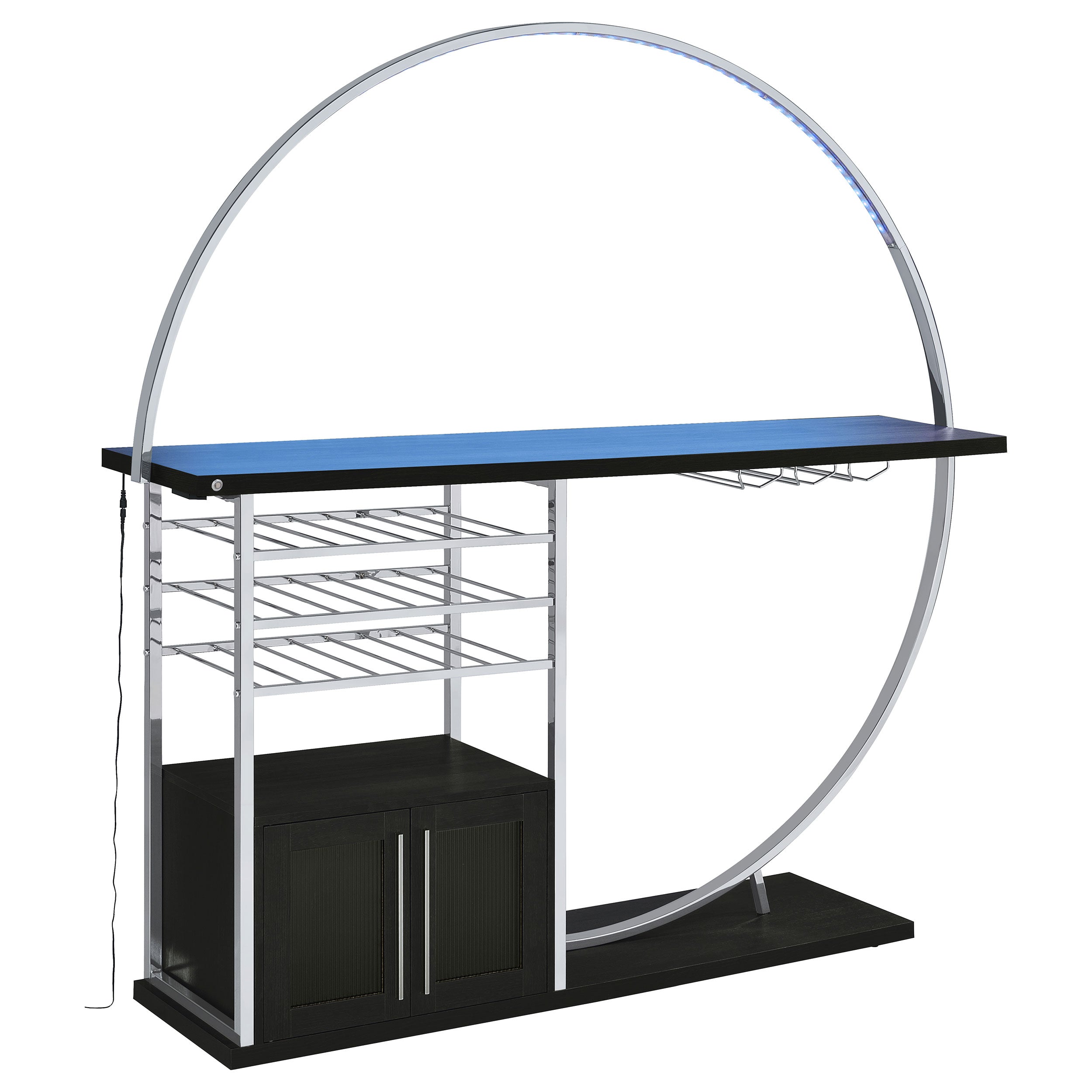 Risley 2-door Circular LED Wine Cabinet High Gloss