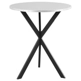 Kenzo Round 32-inch Galvanized Steel Bistro Bar Table Silver