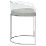 Thermosolis Clear Acrylic Counter Chair Chrome (Set of 2)