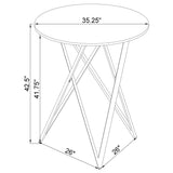 Bexter Round 35-inch Faux Marble Bistro Bar Table Chrome