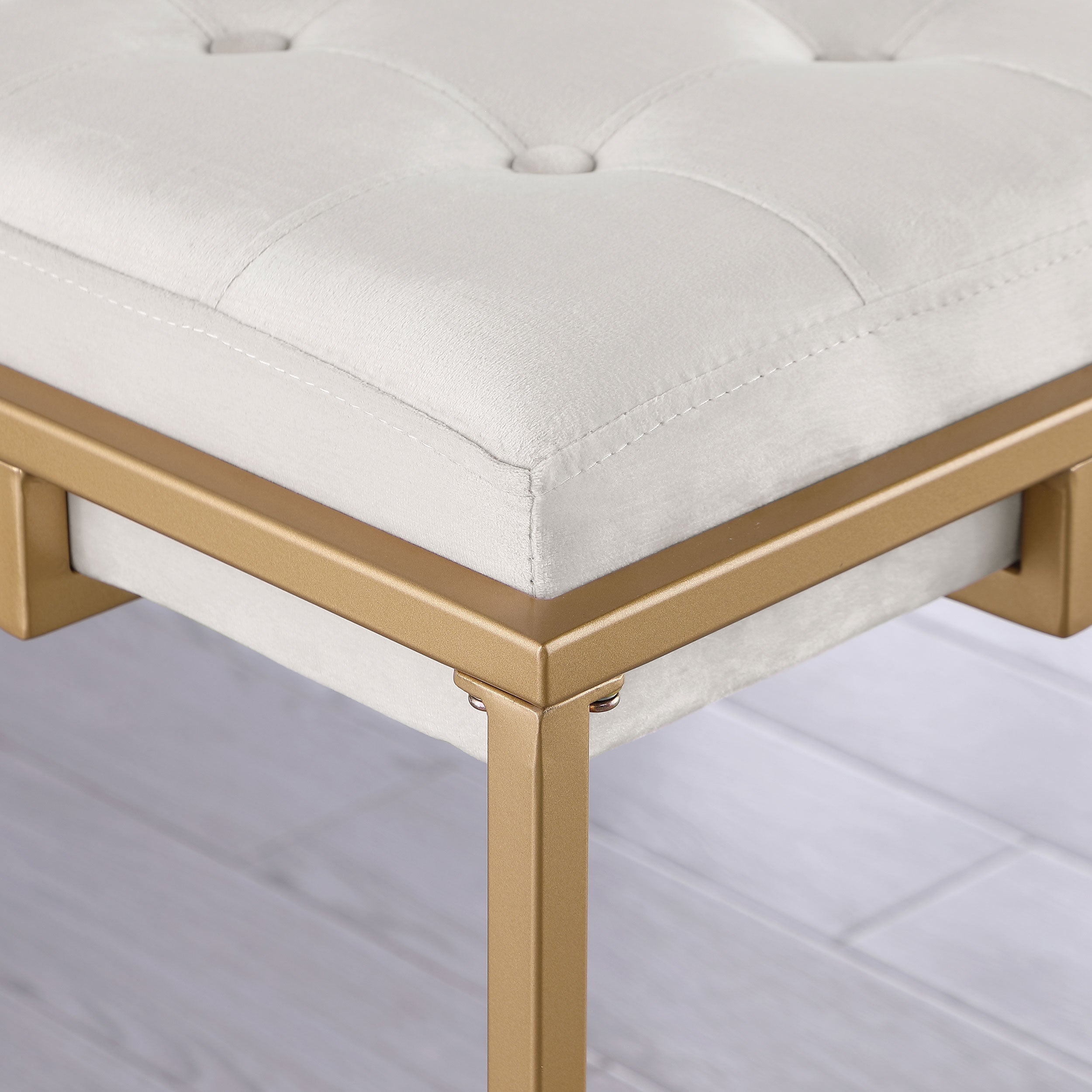 Nadia Upholstered Backless Counter Stool Beige (Set of 2)