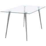 Gilman Rectangular 64-inch Glass Top Dining Table