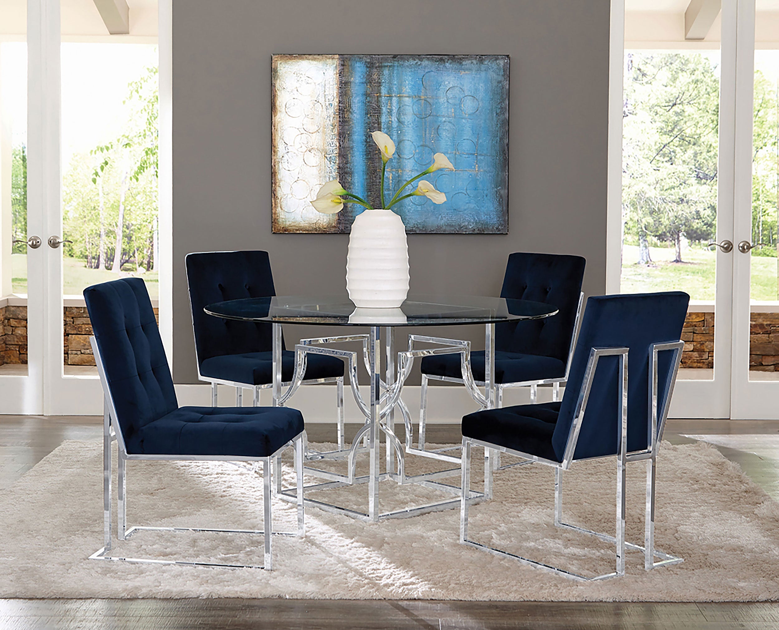 Cisco Velvet Upholstered Dining Side Chair (Set of 2)