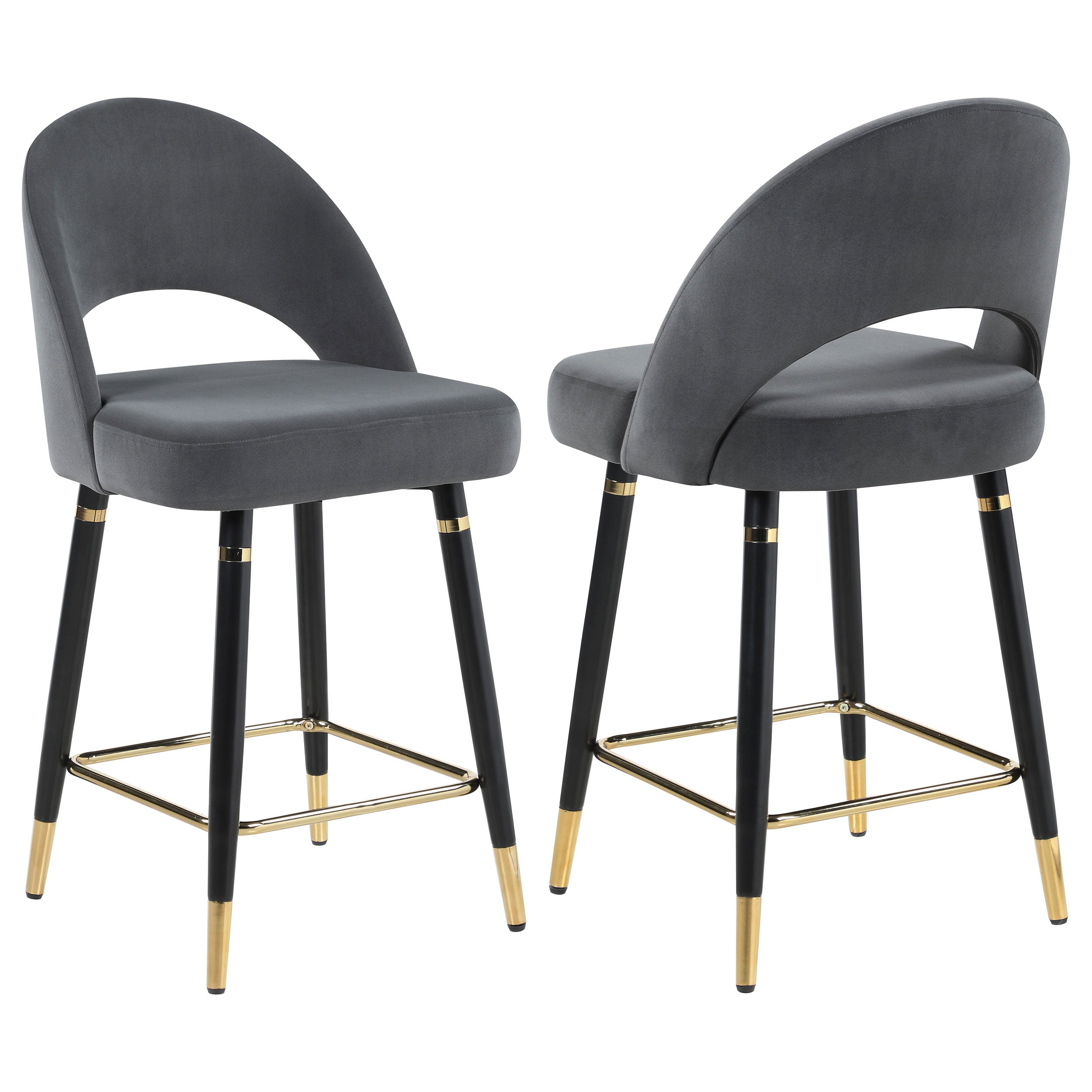 Lindsey Velvet Upholstered Counter Chair (Set of 2)