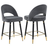 Lindsey Velvet Upholstered Counter Chair (Set of 2)