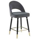 Lindsey Velvet Upholstered Counter Chair (Set of 2)