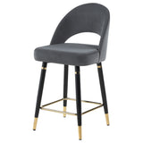 Lindsey Velvet Upholstered Counter Chair (Set of 2)