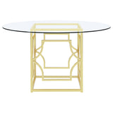 Starlight Round 54-inch Glass Top Metal Dining Table