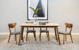 Everett Rectangular Dining Table Set Natural Walnut