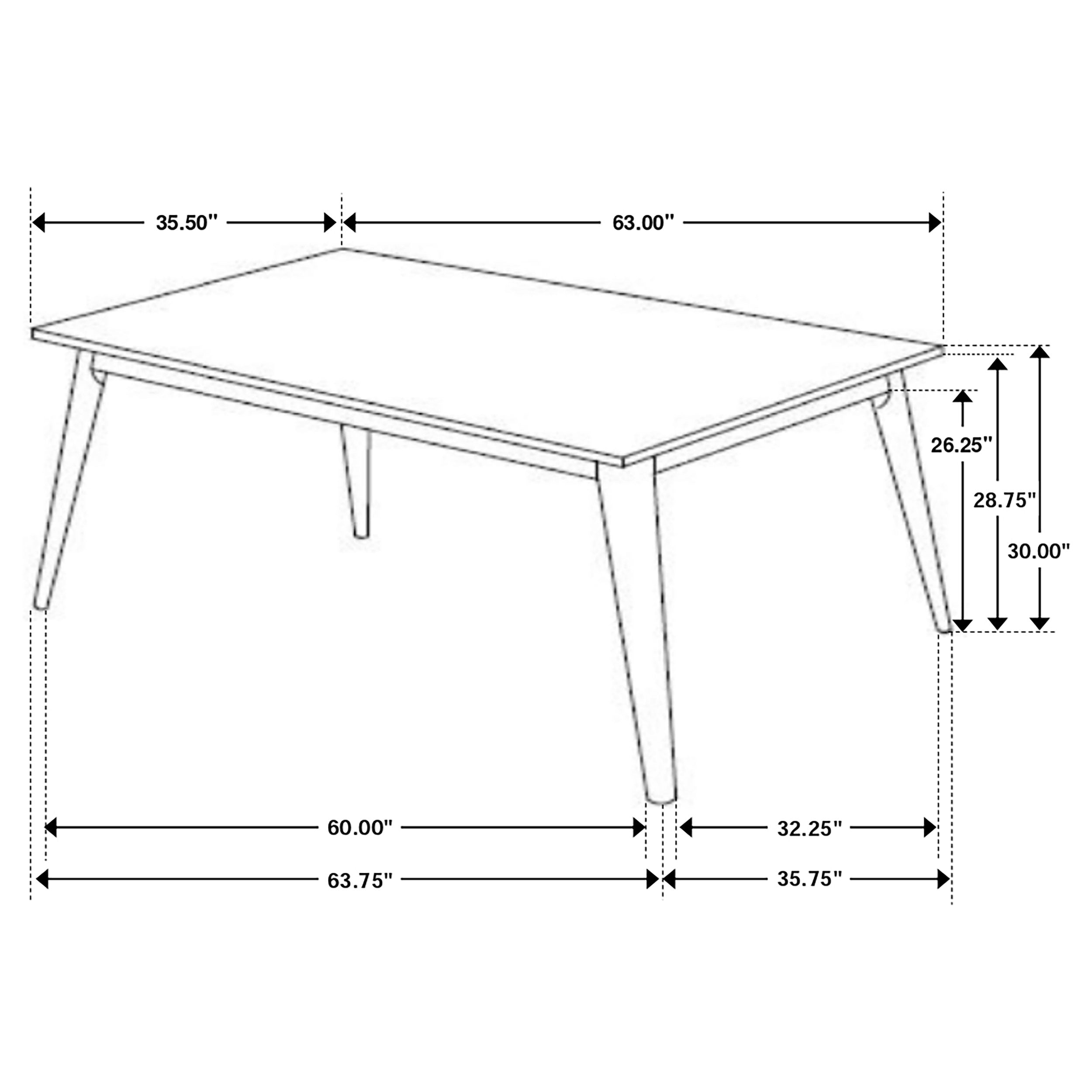 Everett Rectangular Dining Table Set Natural Walnut