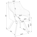 Arika Velvet Upholstered Swivel Dining Arm Chair