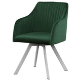 Arika Velvet Upholstered Swivel Dining Arm Chair