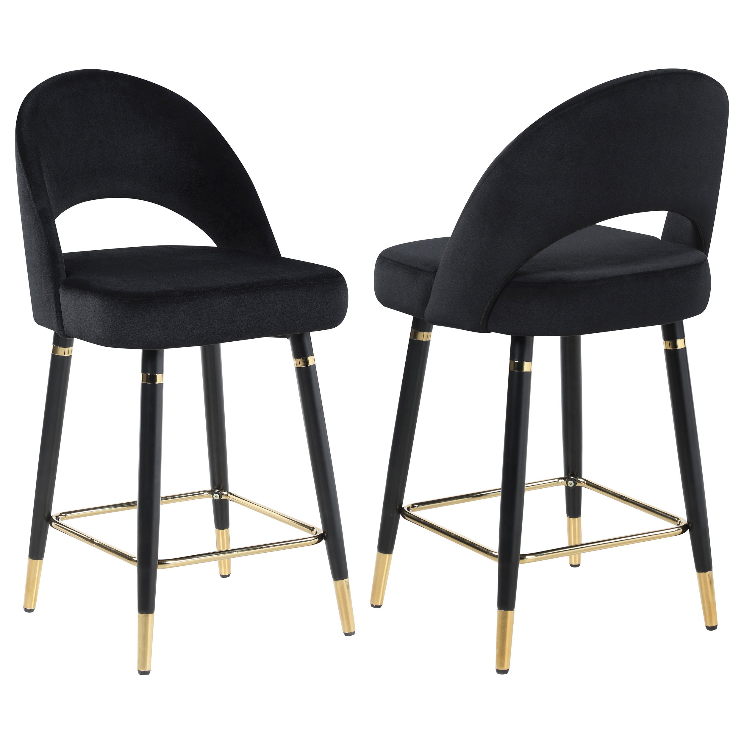 Lindsey Velvet Upholstered Counter Chair (Set of 2)