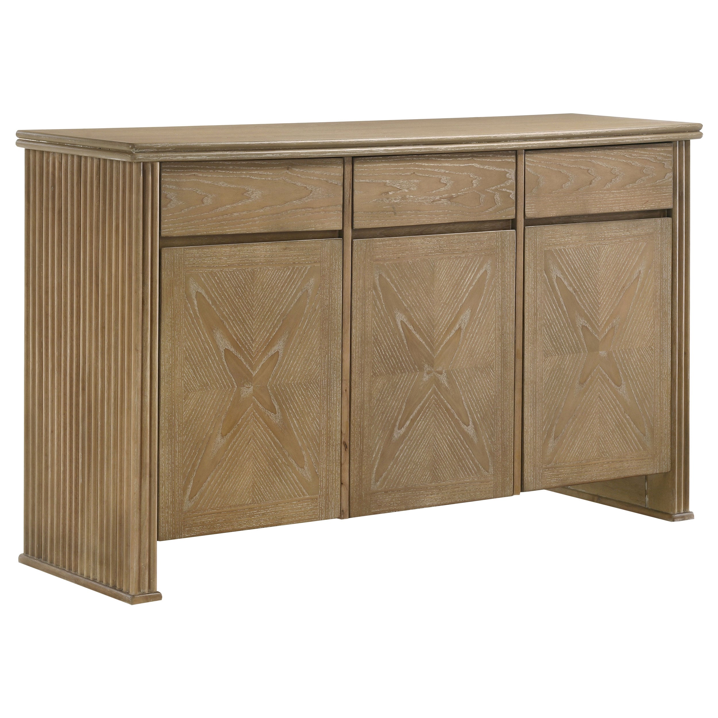 Adina Extension Dining Set Distressed Light Brown