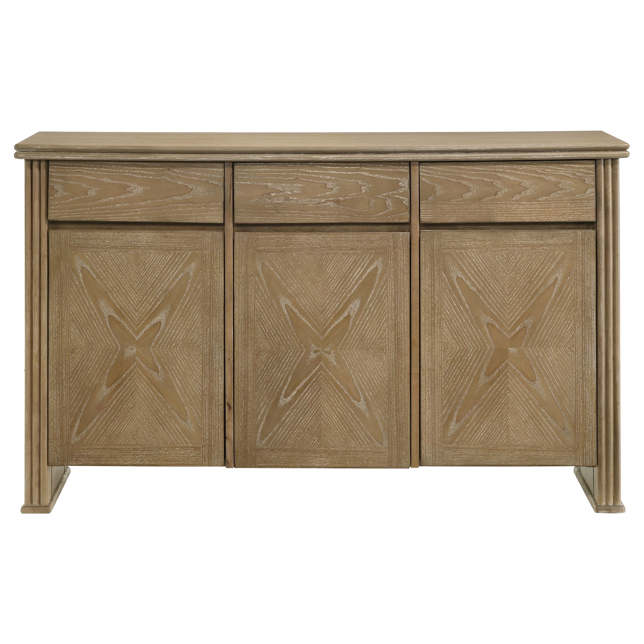 Adina Extension Dining Set Distressed Light Brown