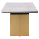 Vesa 97-inch Glass Top Extension Dining Table Beige