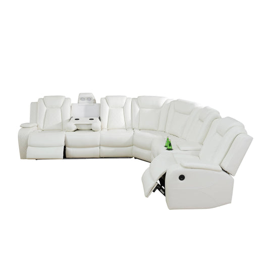 Breathing Leather 3-Piece Living Room Recliner Sofa set