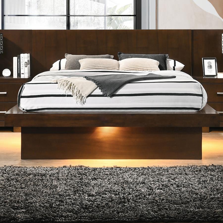 Jessica Wood LED Panel Bed