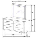 Jessica 6-drawer Dresser with Mirror