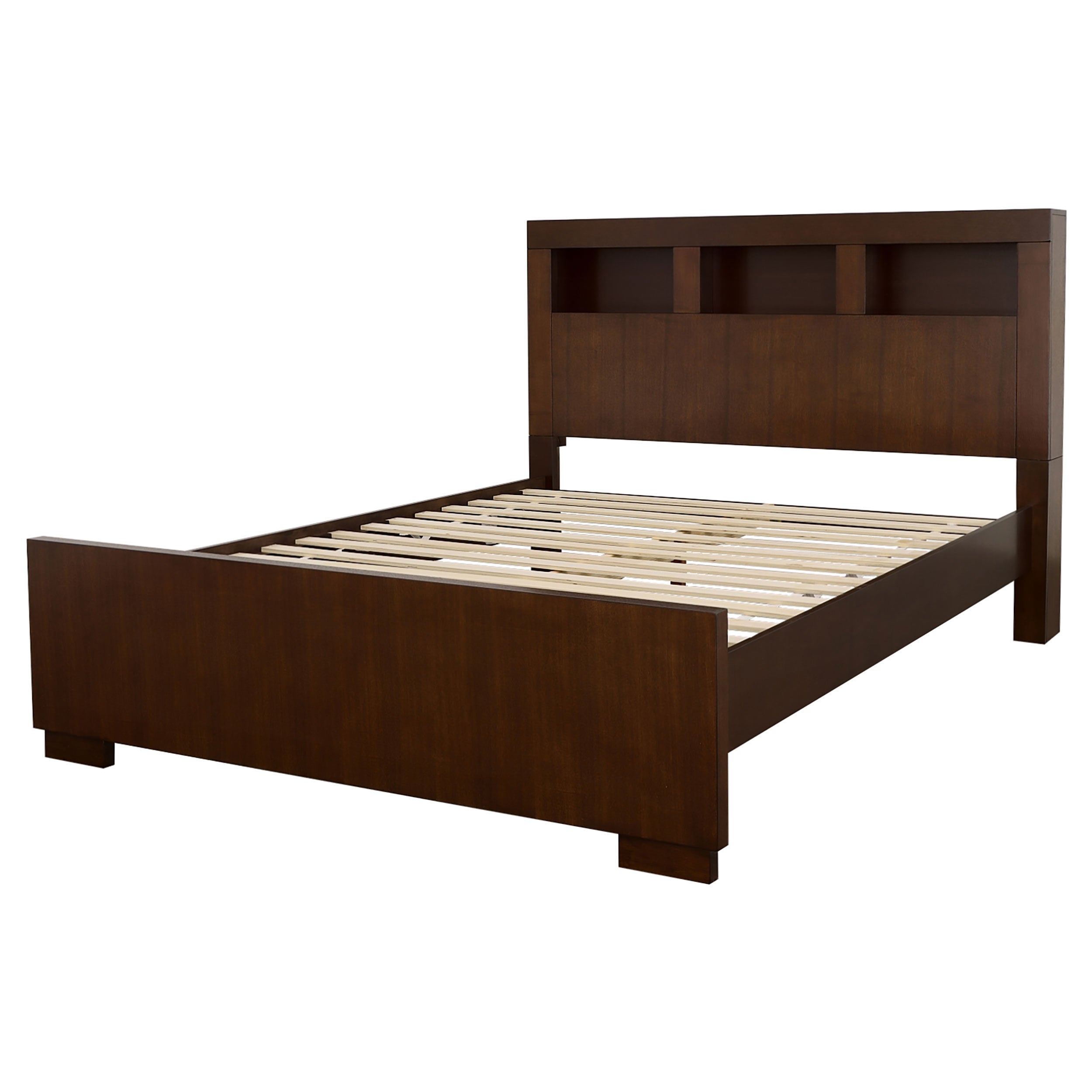 Jessica Wood LED Storage Bookcase Bed Cappuccino