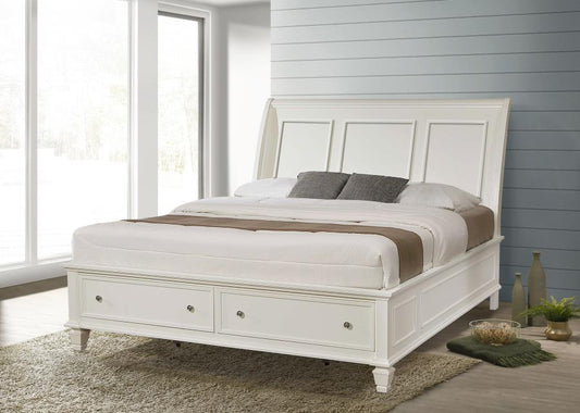 Sandy Beach Wood Storage Panel Bed