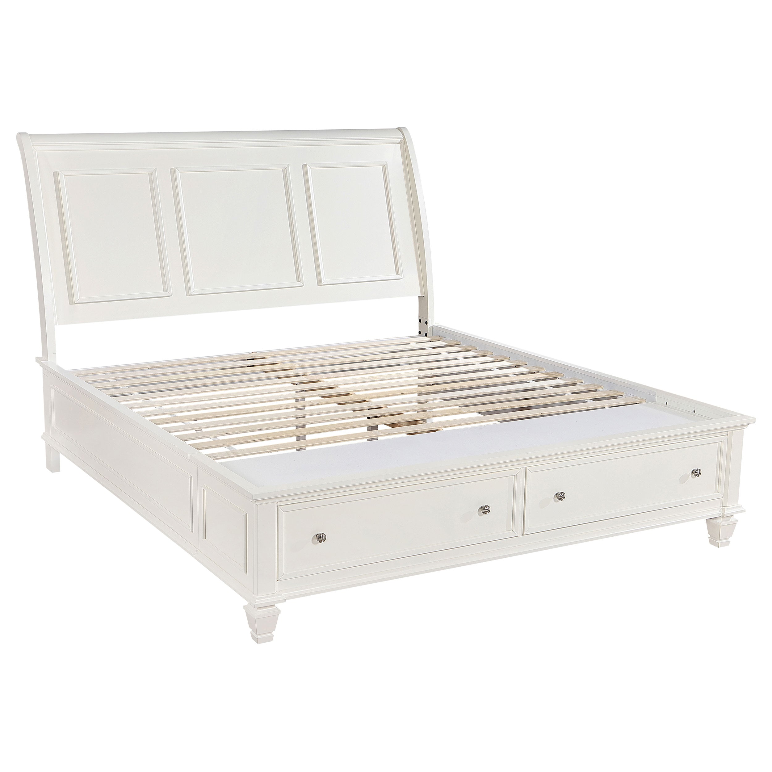 Sandy Beach Wood Storage Panel Bed