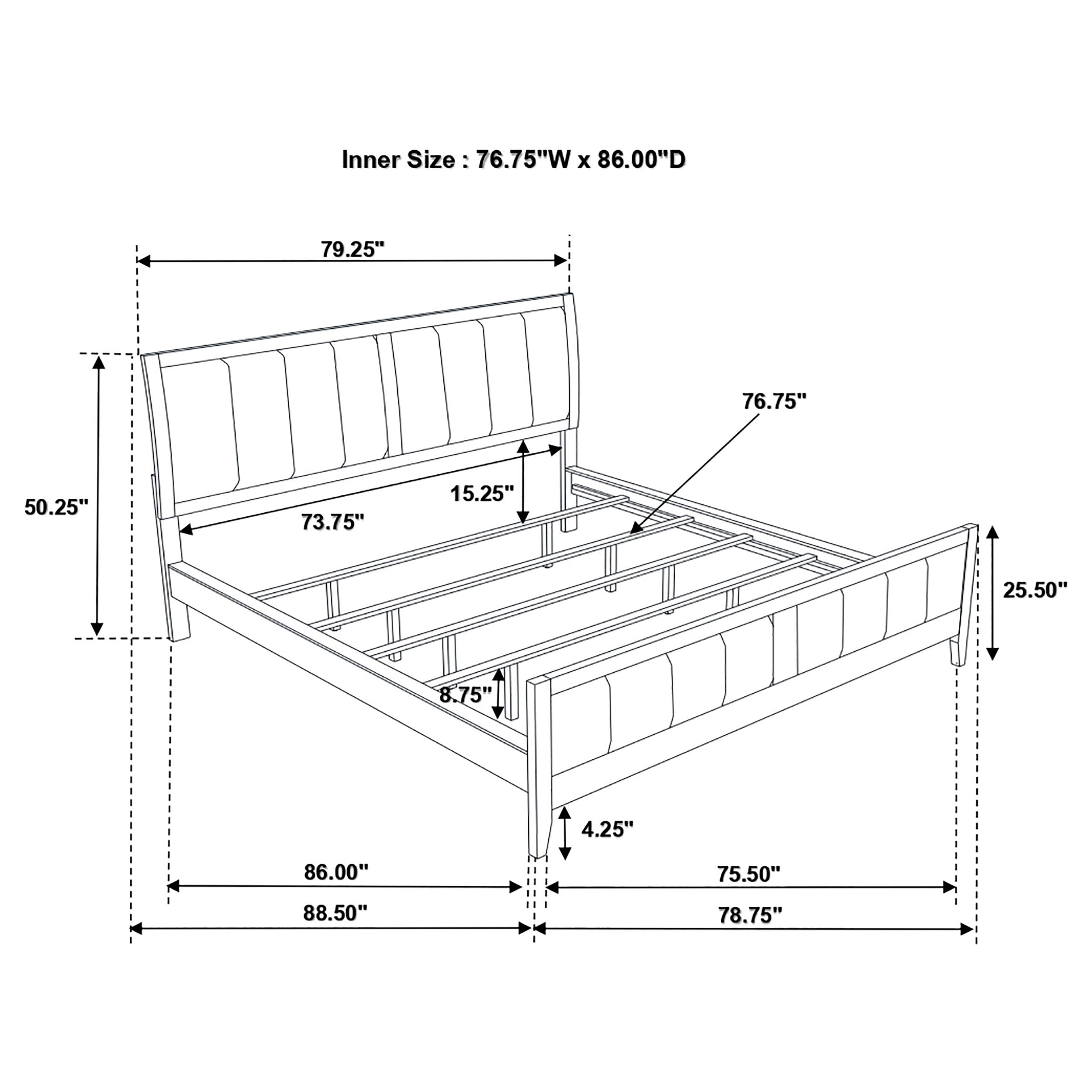 Carlton Wood Panel Bed Cappuccino