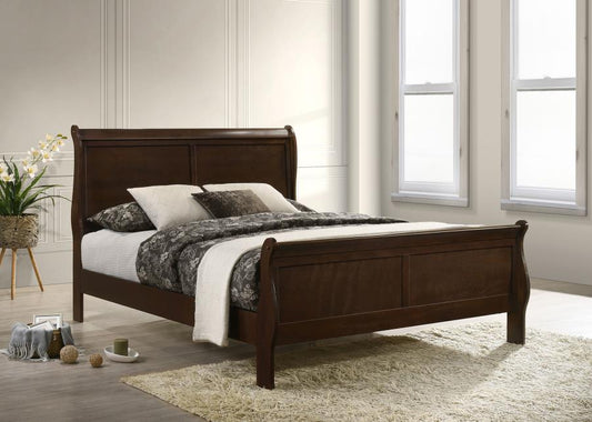 Louis Philippe Wood Sleigh Bed