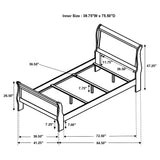 Louis Philippe Wood Sleigh Bed