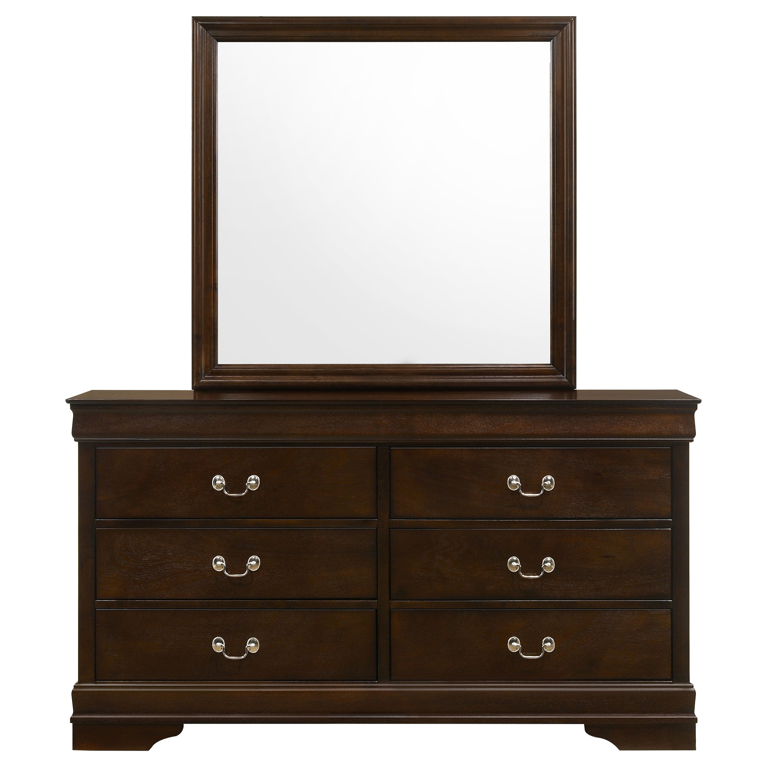 Louis Philippe 6-drawer Dresser with Mirror
