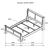 Louis Philippe Wood Sleigh Bed