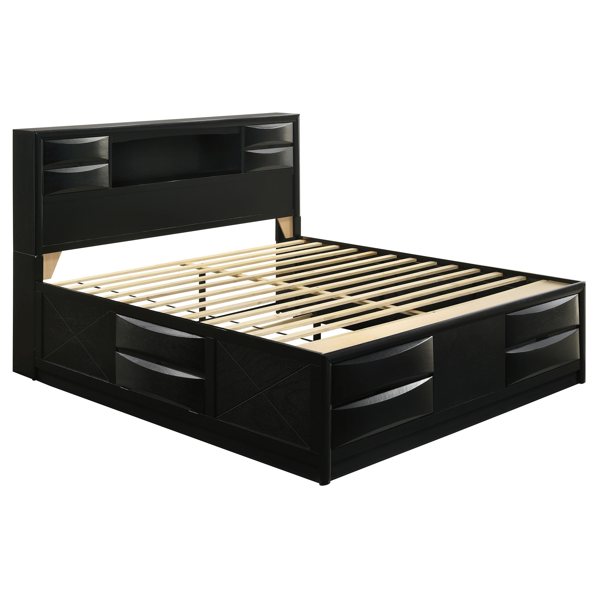 Briana Wood Storage Bookcase Bed